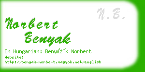 norbert benyak business card